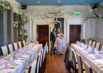 Elegant table setting at a wedding reception in Staffordshire