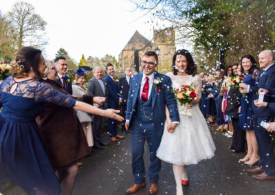 Sparkler send-off as the bride and groom make their grand exit