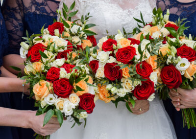 bride's blooming flowers close-up