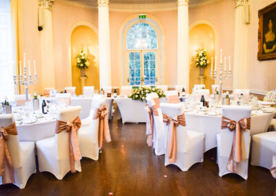 Elegant table decor with crystal centerpieces in a Staffordshire venue